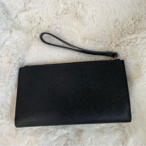 Kate Spade Black Cow Leather Snap Wallet Wristlet - Picture 4 of 8